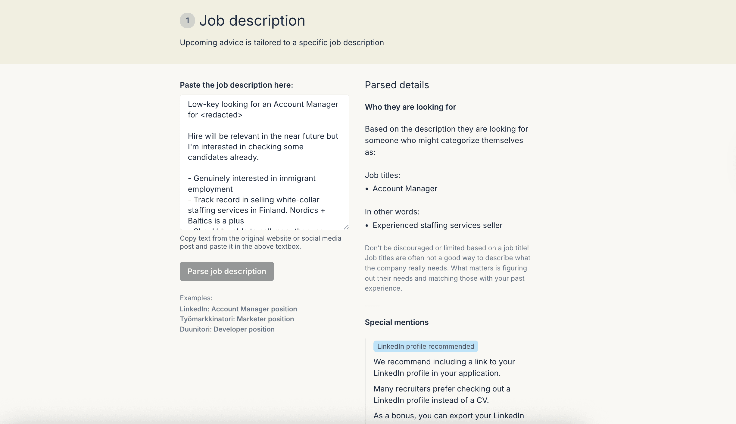Matching tools and employment outcomes